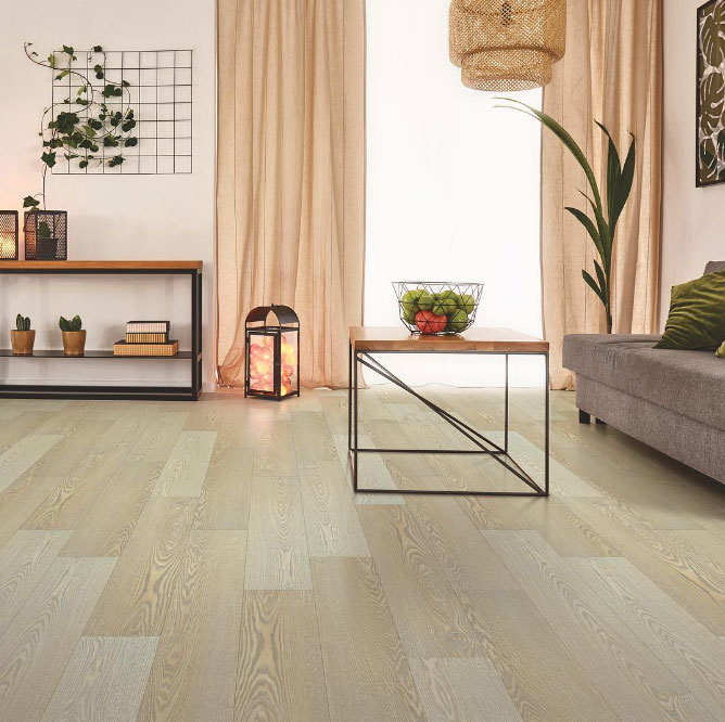 Light, neutral, blonde Pet Protect LVT 🐾 Featured here: "Frosted Oak"; via Dixie Home's Instagram